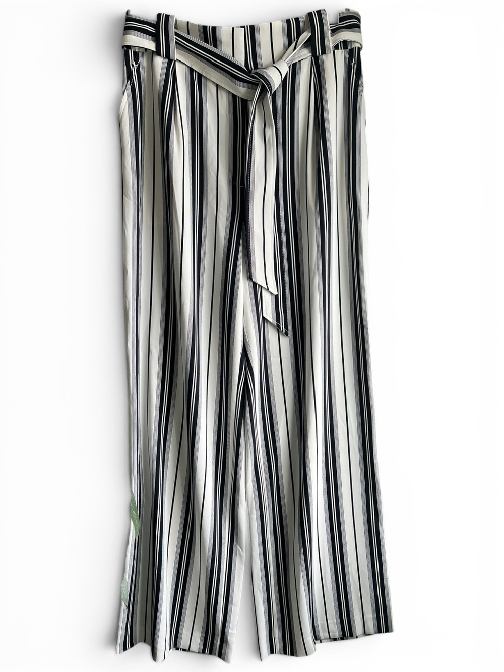 H&M Striped Wide-Leg Tie-Waist Pants, Size 6